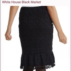 WHBM Lace Flounce Pencil Skirt Size 6